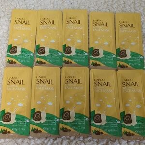 Aiko Snail Sleeping Face Mask - Yellow. 10 pieces. Brand New.